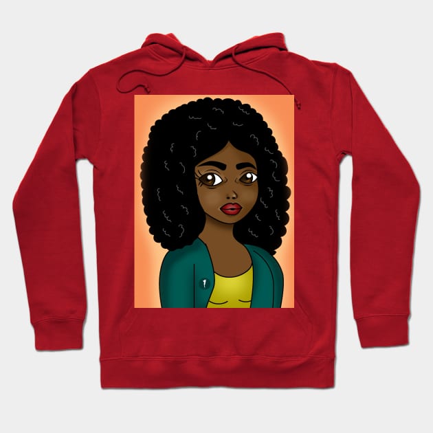 cute melanin babe Hoodie by Spinkly Creations 